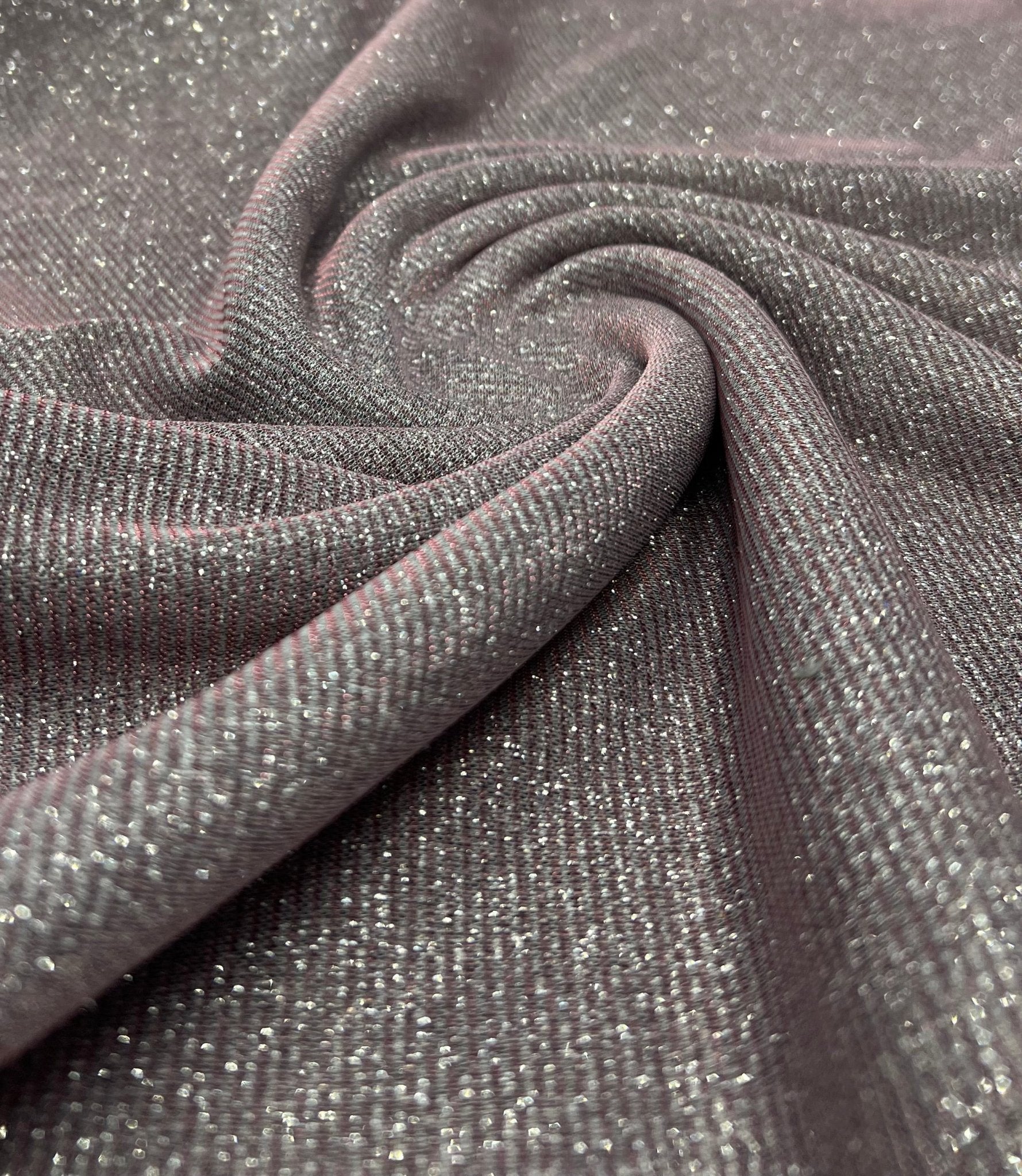 Nude Silver Glitter Detail Sparkle Metallic Stretch Knit Fabric - T9 Fabrics